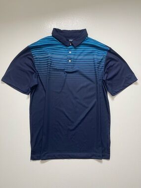 Ben Hogan Performance Blue Gradient Stripe Recycled Polyester Polo L